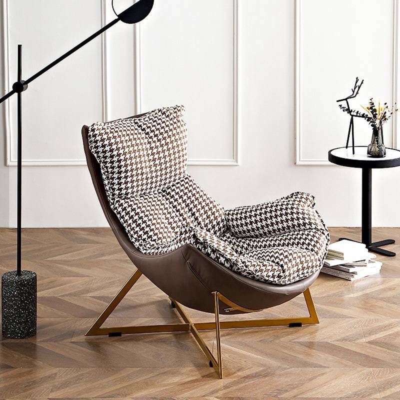 北欧单人沙发椅阳台家用单椅轻奢小户型客厅休闲椅懒人躺椅龙虾椅