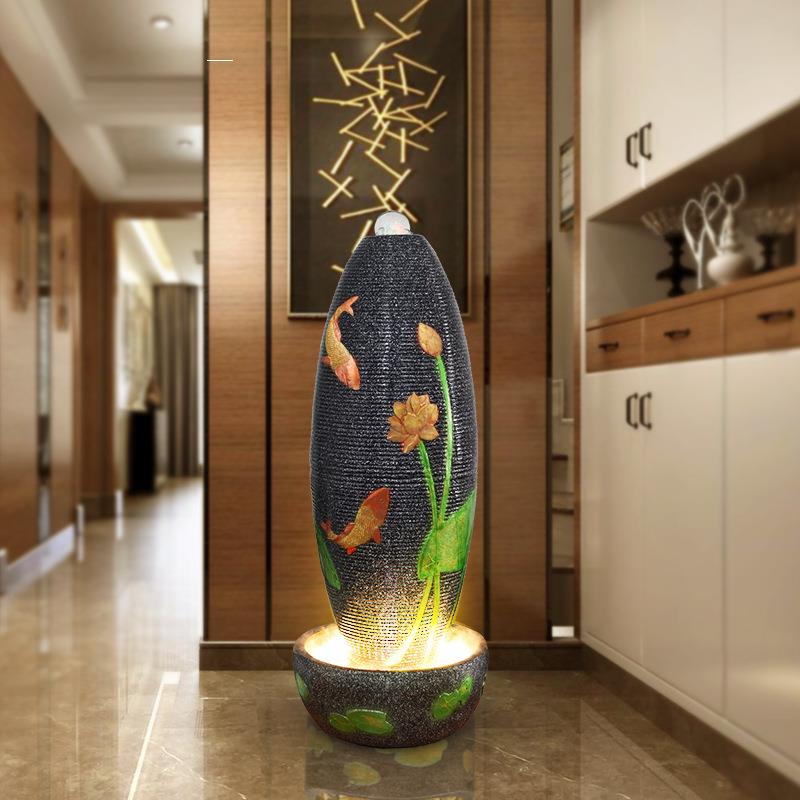 风生水起荷花流水喷泉摆件财源滚滚造景客厅茶室水景装饰开业乔迁