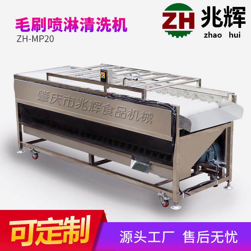 自产瓜果清洗设备毛刷喷淋洗果机果蔬清洗机