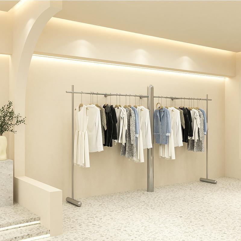 服装店展示架女装专用童装店不锈钢落地式陈列架货架上墙道具架子