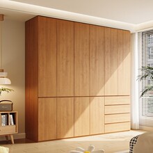 ENF级全实木环保衣柜2025新款分段免拉手家用收纳柜储定制物衣橱