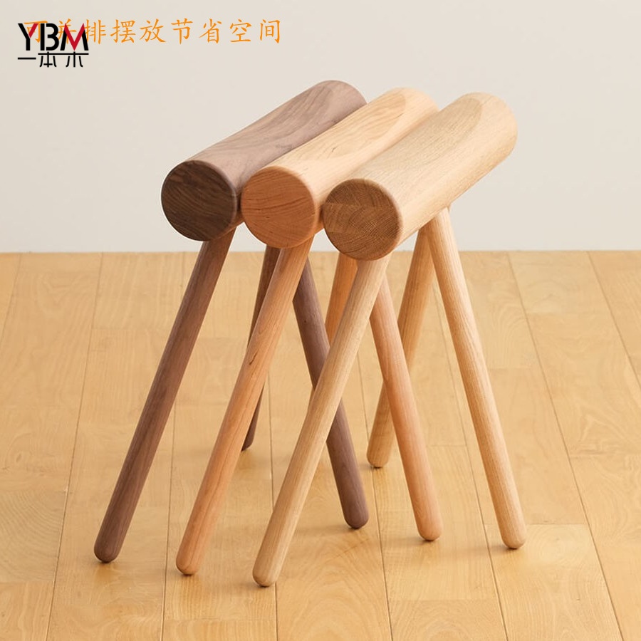 日式纯实木换鞋凳可折叠长条凳家用门口小凳子创意个性橡木梳妆凳