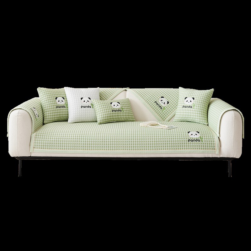 凉豆豆冰丝沙发垫夏季防滑凉席坐垫2024新款皮沙发套罩盖布夏天款