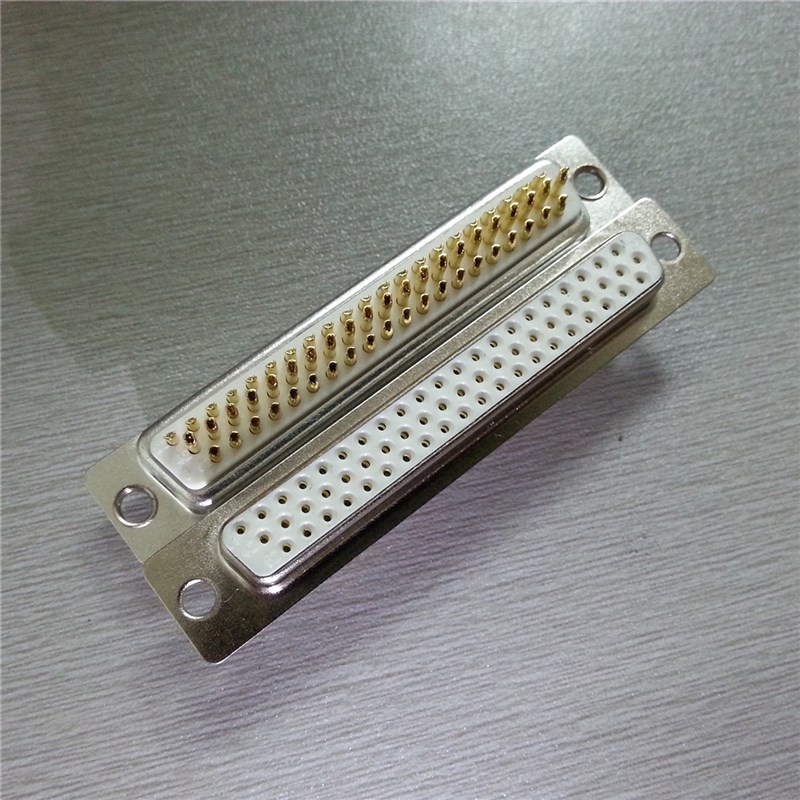 5.0版车针D-SUB62P母头 供焊线式DB62PIN母座 实心针镀金3U
