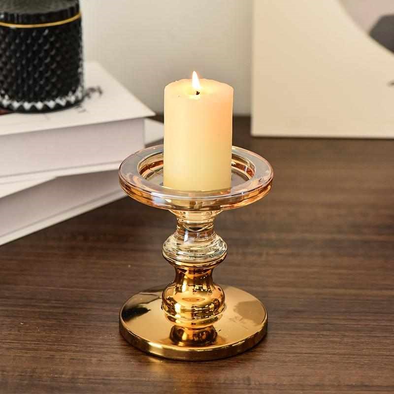 欧式复古高脚玻璃烛台摆件装饰品浪漫婚礼庆烛光晚餐软装拍照道具