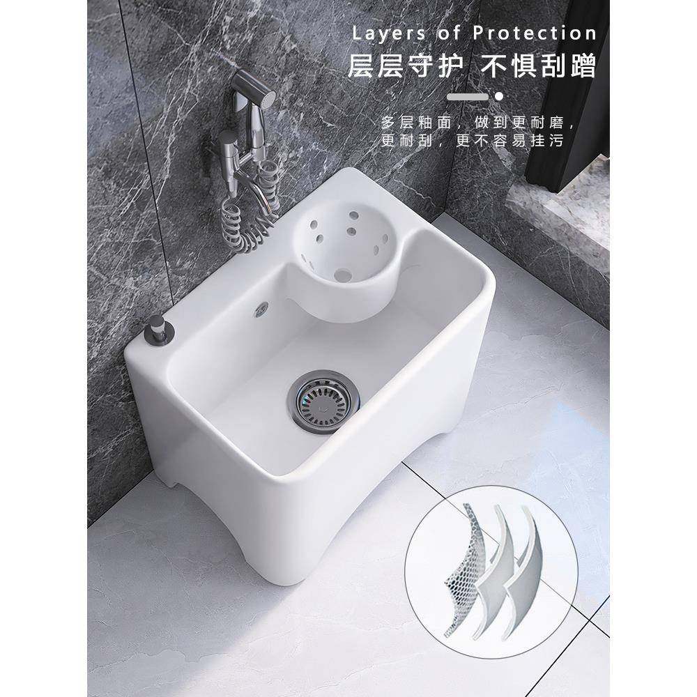 陶瓷拧拖把池阳台拖布盆卫生间墩布池自带沥水篮拖把拖布池地拖桶,纺织面料/辅料/配套,纺织机械配件,淘宝优惠券,粉丝福利购,淘宝优惠卷