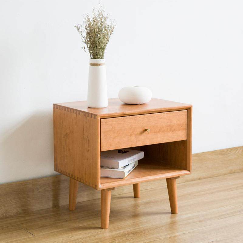 北欧简约实木床头柜橡木卧室储物柜环保斗柜收纳边柜小户型樱桃木,基础建材,脚轮/万向轮,淘宝优惠券,粉丝福利购,淘宝优惠卷