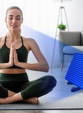 日光浴225LED全蓝光美黑灯红外线美容灯面板灯15W/45W烤灯理疗灯