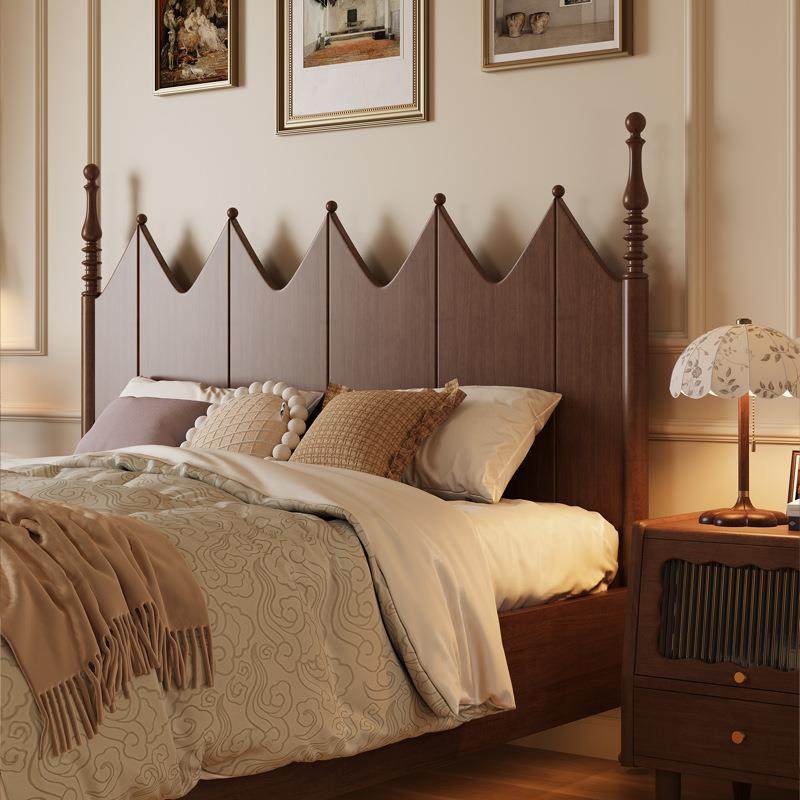 美式实木床主卧大气复古架子床1米8双人胡桃色中古风法式木床家具,基础建材,脚轮/万向轮,淘宝优惠券,粉丝福利购,淘宝优惠卷