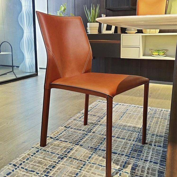 现代设计师意式极简马鞍皮餐椅家用简约北欧网红餐厅吃饭靠背椅子,纺织面料/辅料/配套,纺织机械配件,淘宝优惠券,粉丝福利购,淘宝优惠卷