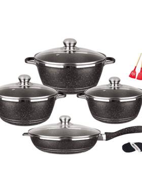 20/24/28/套装13pcs件套大理石铝制不粘锅麦饭汤锅铝压铸