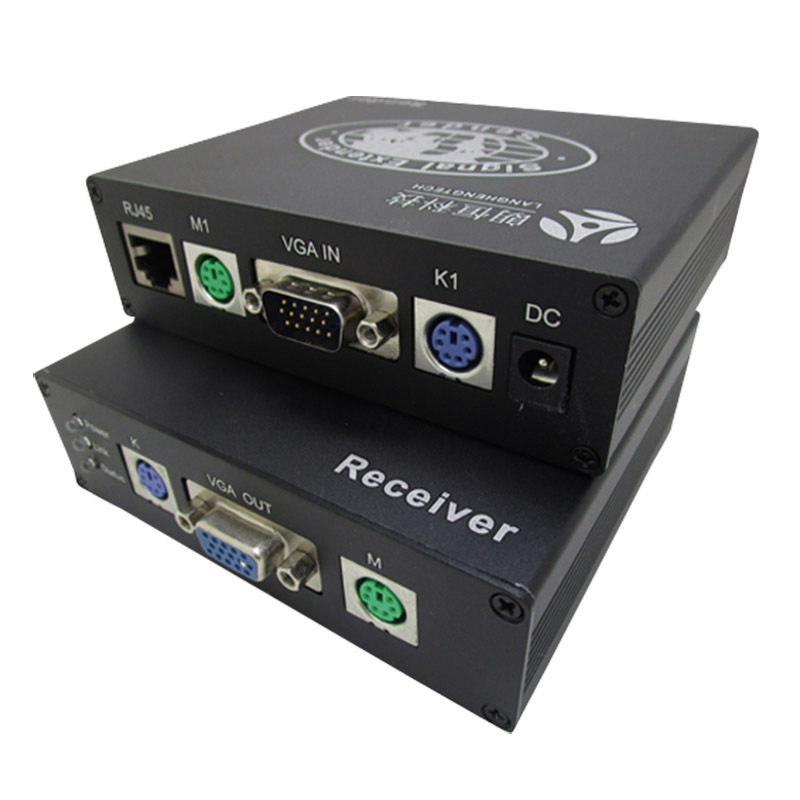 朗恒KVM-300H视频网线延长器PS2键鼠VGA300米级联热插拔防雷图片