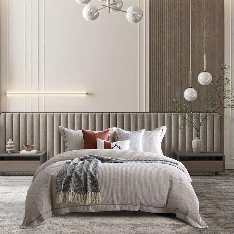 现代简约家具展厅别墅设计床品样板间极简轻奢软装多件套床上用品