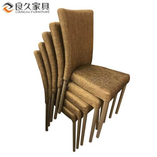 饭店餐桌椅茶餐厅酒楼可叠宝宝椅宴会椅餐馆酒店包房铁艺软包椅子