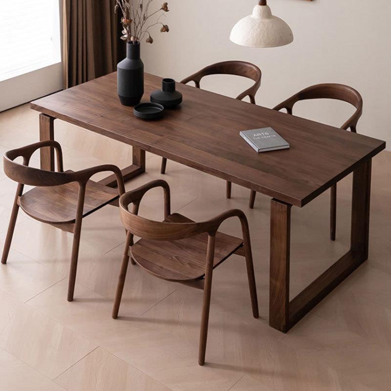 胡桃秀北美黑胡桃木莫比恩纯实木大板长方形餐饭桌椅电脑书桌