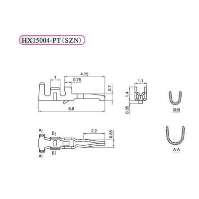 HXH红星SZN-PT冷压连绕端子连接器1.5mm15004-PT一卷8000只