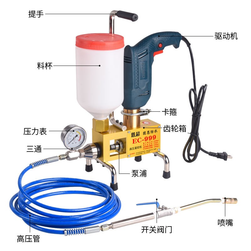 高压灌浆机注浆机灌注机聚氨酯堵漏机止水针头注浆补漏机注浆机