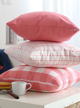sofa pillow pillow backrest cotton cushion cover plaid pillo