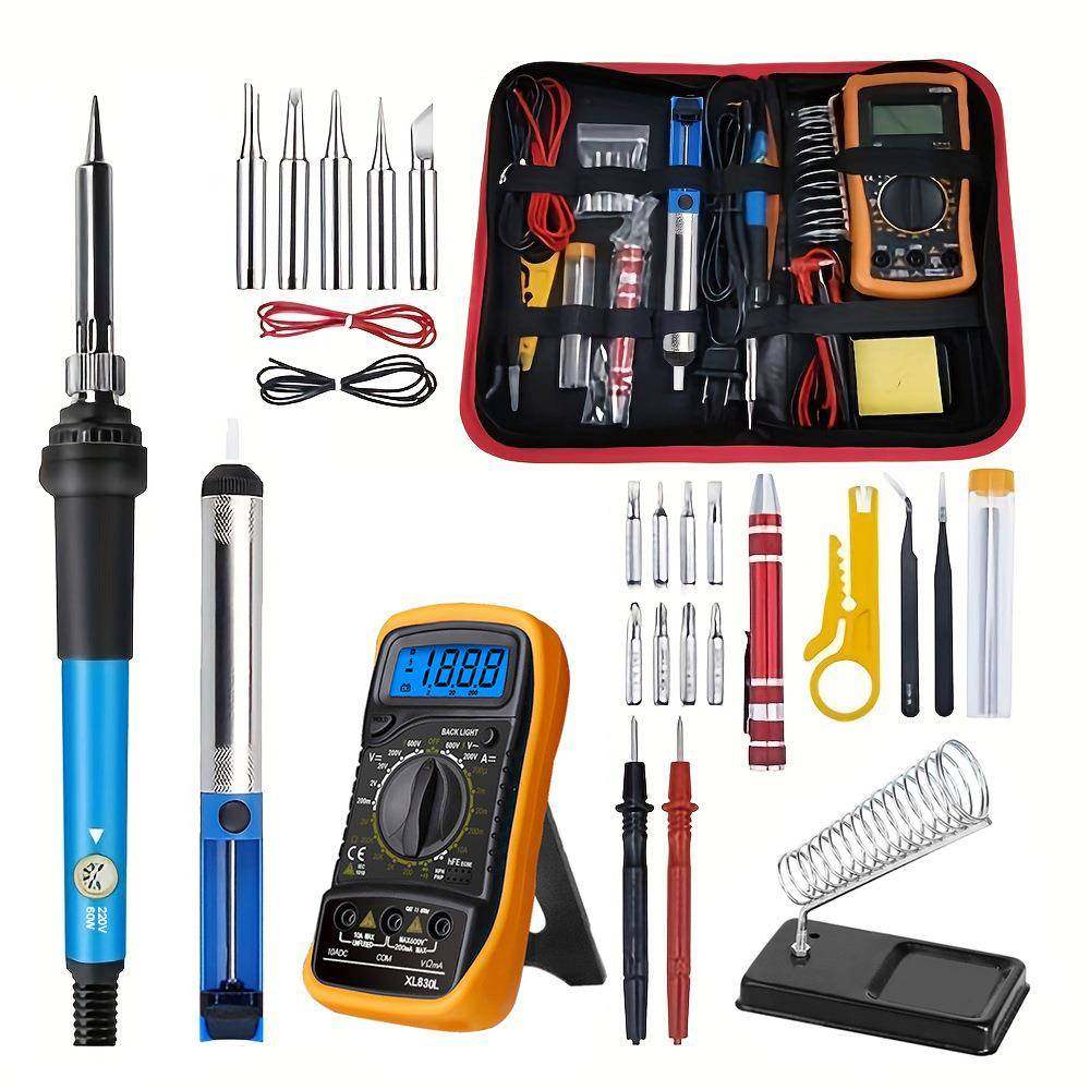 19件套60W蓝色电烙铁家用焊接可调温工业级电焊笔维修工具套装,鲜花速递/花卉仿真/绿植园艺,割草机/草坪机,淘宝优惠券,粉丝福利购,淘宝优惠卷