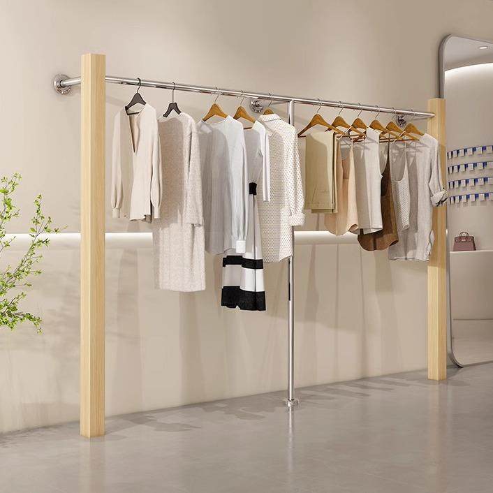 服装店上墙展示架落地女装店货架挂衣架不锈钢落地式挂杆实木,鲜花速递/花卉仿真/绿植园艺,割草机/草坪机,淘宝优惠券,粉丝福利购,淘宝优惠卷