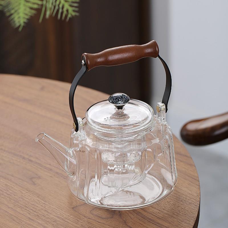提梁玻璃茶壶耐高温电陶炉围炉蒸煮茶器烧水壶茶具套装茶水分离