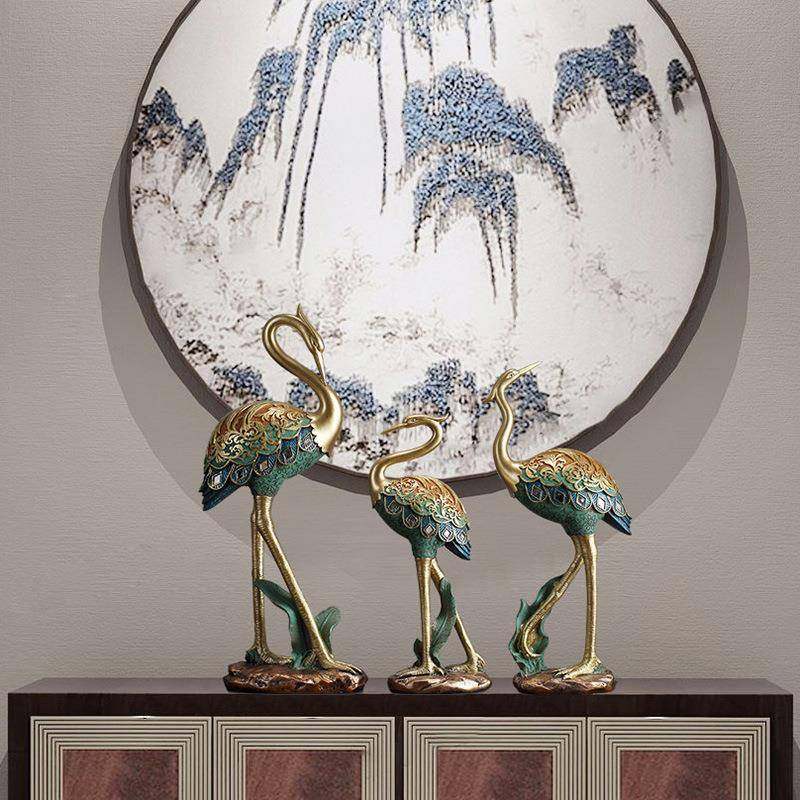 国风彩绘仙鹤客厅电视柜玄关酒柜桌面摆件树脂家居工艺品软装饰品,鲜花速递/花卉仿真/绿植园艺,其它园艺用品,淘宝优惠券,粉丝福利购,淘宝优惠卷