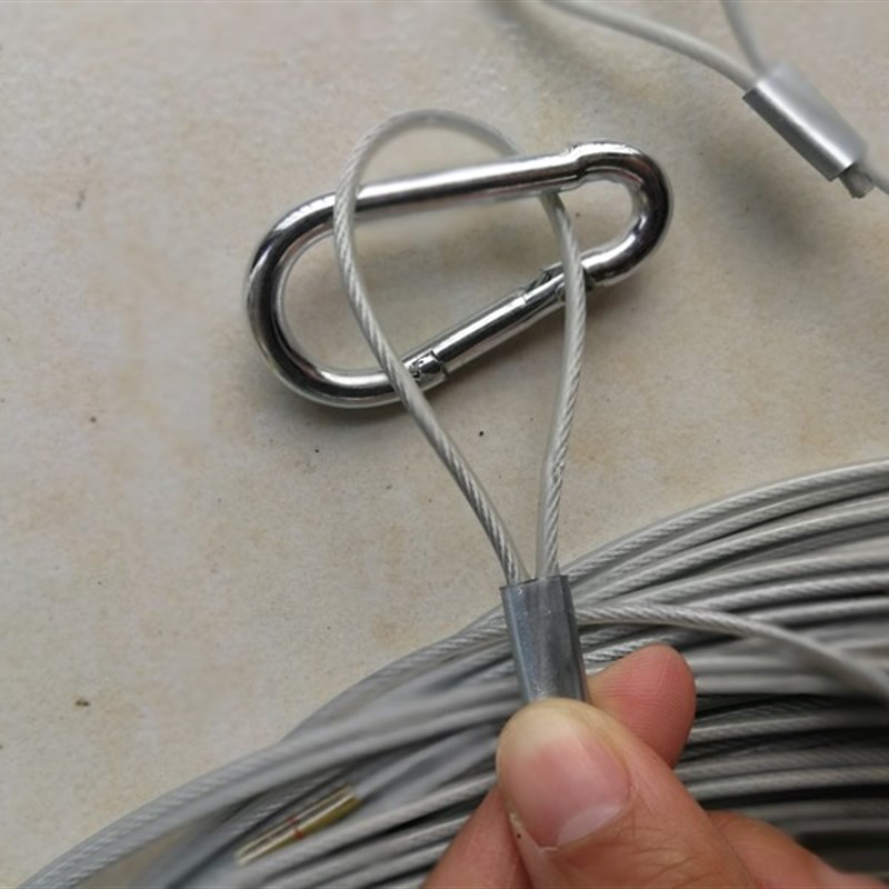 带塑胶皮优质钢丝测量绳测井绳30米50米70米100米桩基测量绳百米