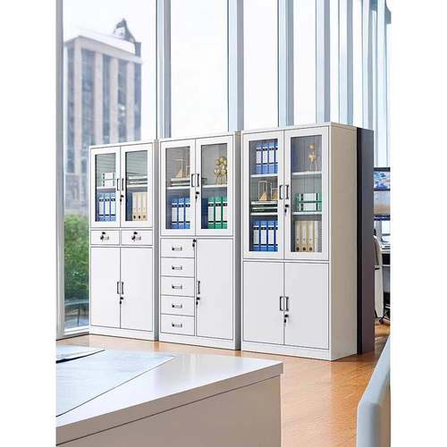 my通玻对开文件柜办公室a4整理收纳柜财务凭证柜带锁铁皮档案资料