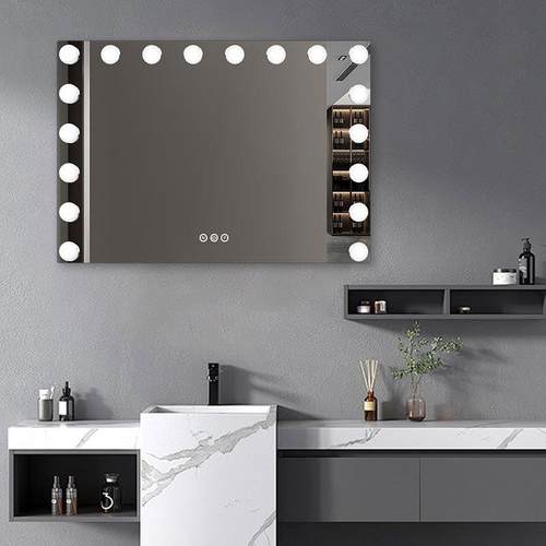 led镜子化妆镜壁挂卧室带灯泡梳妆镜智能发光挂墙式大号尺寸