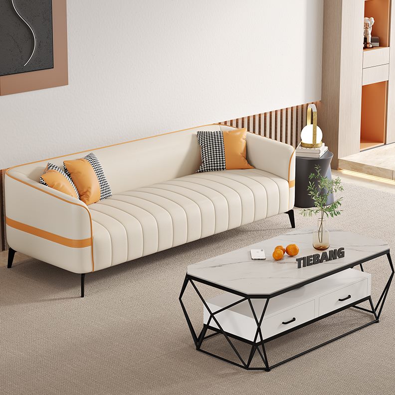 皮沙发小户型爪三人位客厅家用单现代猫双人式直排键琴铁邦极简款