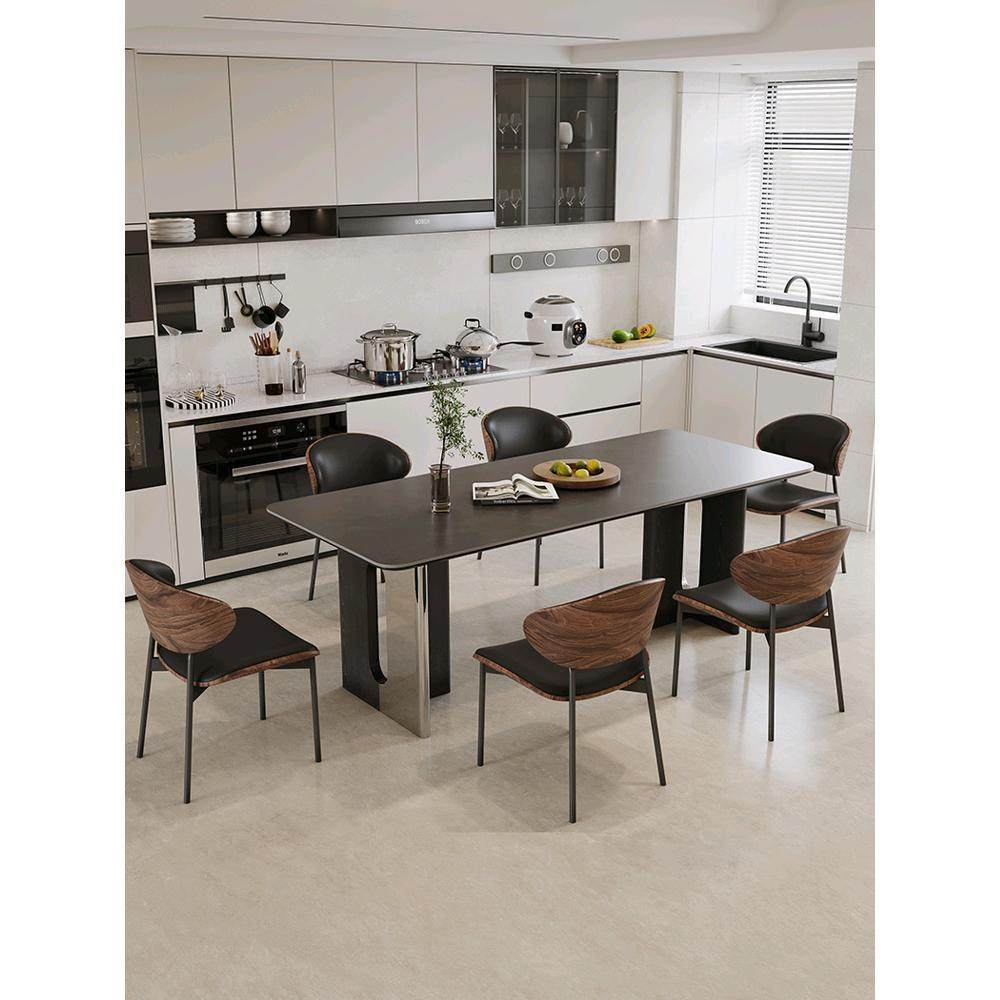 现代简约轻奢复古实木不秀钢岩板餐桌椅组合意式极简小户型长方形,鲜花速递/花卉仿真/绿植园艺,割草机/草坪机,淘宝优惠券,粉丝福利购,淘宝优惠卷