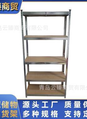 货架工厂镀锌货架金属角钢货架多规格多层木板自由置物架