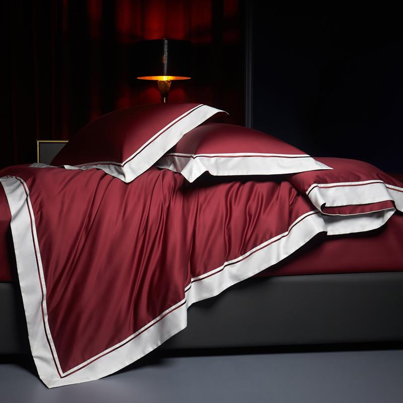 120支长绒棉四件套全棉纯棉婚庆被套床单高级感奢华新婚床上用品