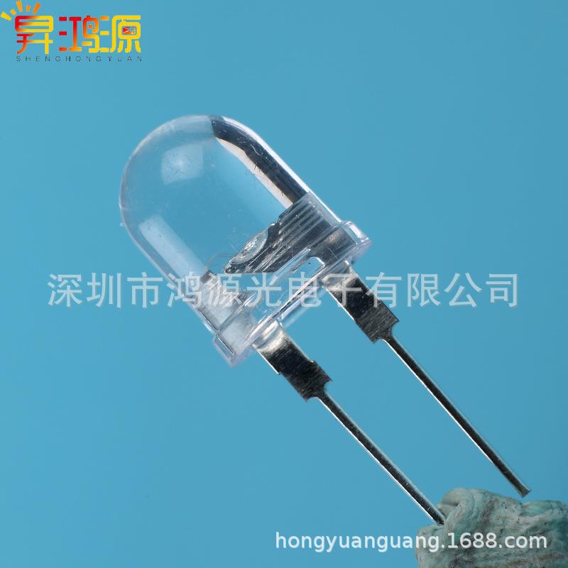 F8/8mm圆头暖白光0.5W0.75W直插式手电筒灯珠红蓝led发光二极管