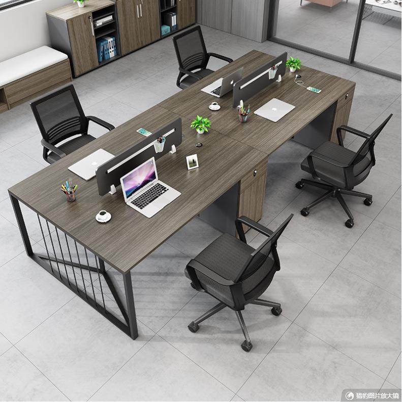 职员办公桌椅组合简约现代办公室单双4/6人员工位卡座屏风财务桌