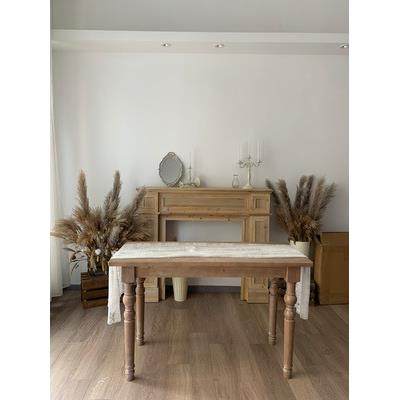 美式乡村餐桌组合实木桌复古做旧拉丝松木餐桌茶几餐厅简约长新品