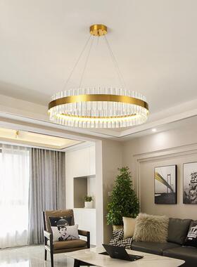北欧轻奢简约吊灯客厅led吸顶灯创意别墅酒店后现代客厅水晶吊灯