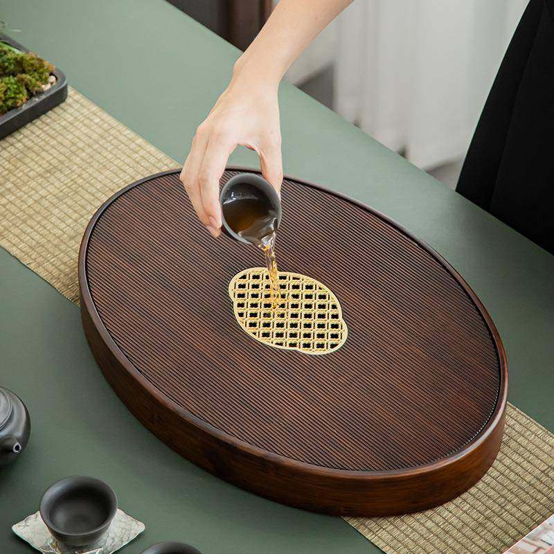 茶盘家用竹制小型茶台托盘排水沥储水式干泡盘茶具椭圆形茶海茶台,电子/电工,接线端子,淘宝优惠券,粉丝福利购,淘宝优惠卷
