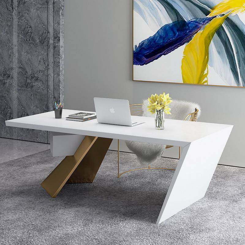 公司实木经理老板单人办公桌子轻奢现代风个性创意工作电脑桌子