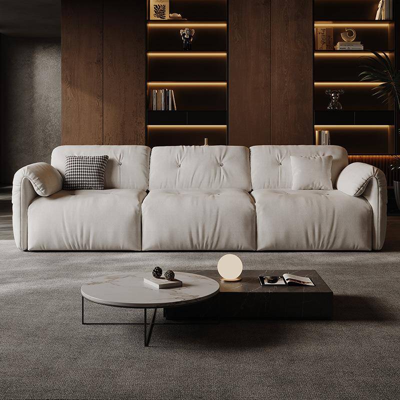 三人位零靠墙床电动沙发奈丘布艺沙发小户型直排客厅云朵单人