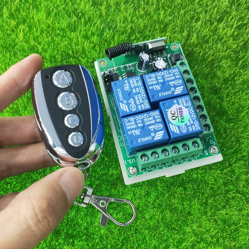 4键4自动门学习码路电机+9电动车开关612V2道闸遥控无线遥控开关