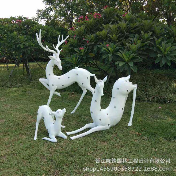 抽象梅花鹿玻璃钢雕塑户外园林景观装饰花园庭院商场小区美陈小鹿