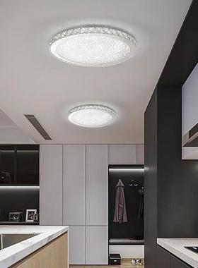 轻奢圆形LED水晶吸顶灯后现代小客厅灯简约现代灯饰卧室餐厅灯具