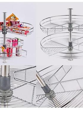 270度转盘橱柜转角篮角落置物篮双层双开门直角柜适用