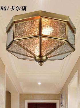 顶灯面包灯led全铜钻石吸顶灯欧式卧室阳台过道灯玄关灯走廊灯