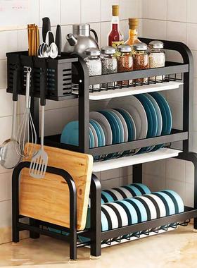 厨房置物架碗架新款盘碟收纳架沥水架家用多功能放碗架碗筷收纳