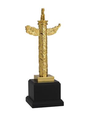 广东深圳出厂金属奖杯华表奖金色可电镀金银铜合金可以刻字铭牌