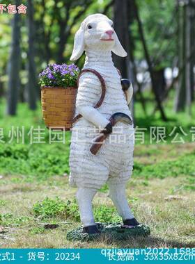 树脂花缸户外仿真动物绵羊花缸摆件花园公园小区别墅园林景观装饰