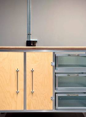 现代海洋板亚克力铝型材抽屉柜餐边柜家用客厅厨房多功能储物柜子