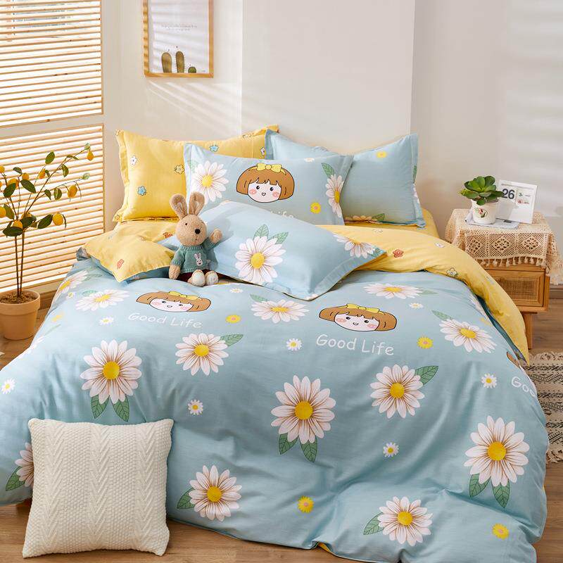 新款小清新印花纯棉精梳全棉多规格尺寸休闲被套床单式四件套